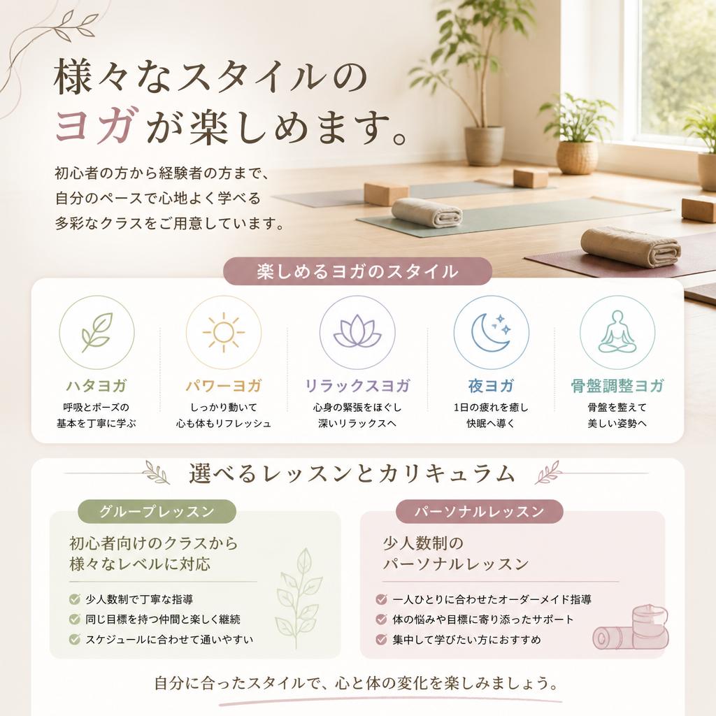 多彩なレッスンメニュー